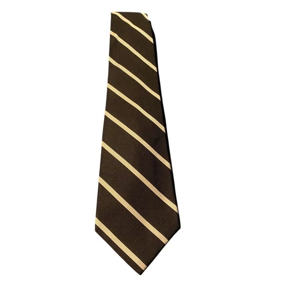 Brown and Tan Striped Men's Tie - Picture 1 of 5